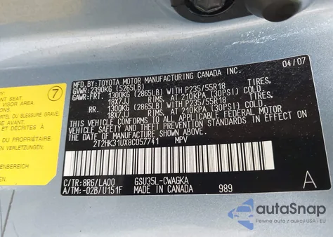 2008 Lexus Rx 350 из США, поврежденный, VIN 2T2HK31UX8C057741